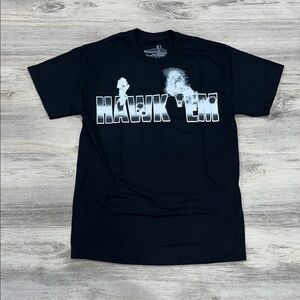 Vlone Black "HAWK 'EM" Graphic Tee - Men's Casual Shirt